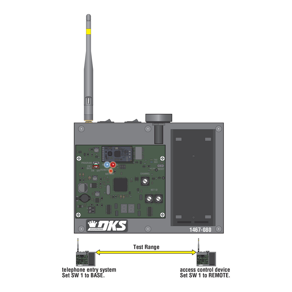 Doorking 1514-140 Wireless Test Range Kit, installation