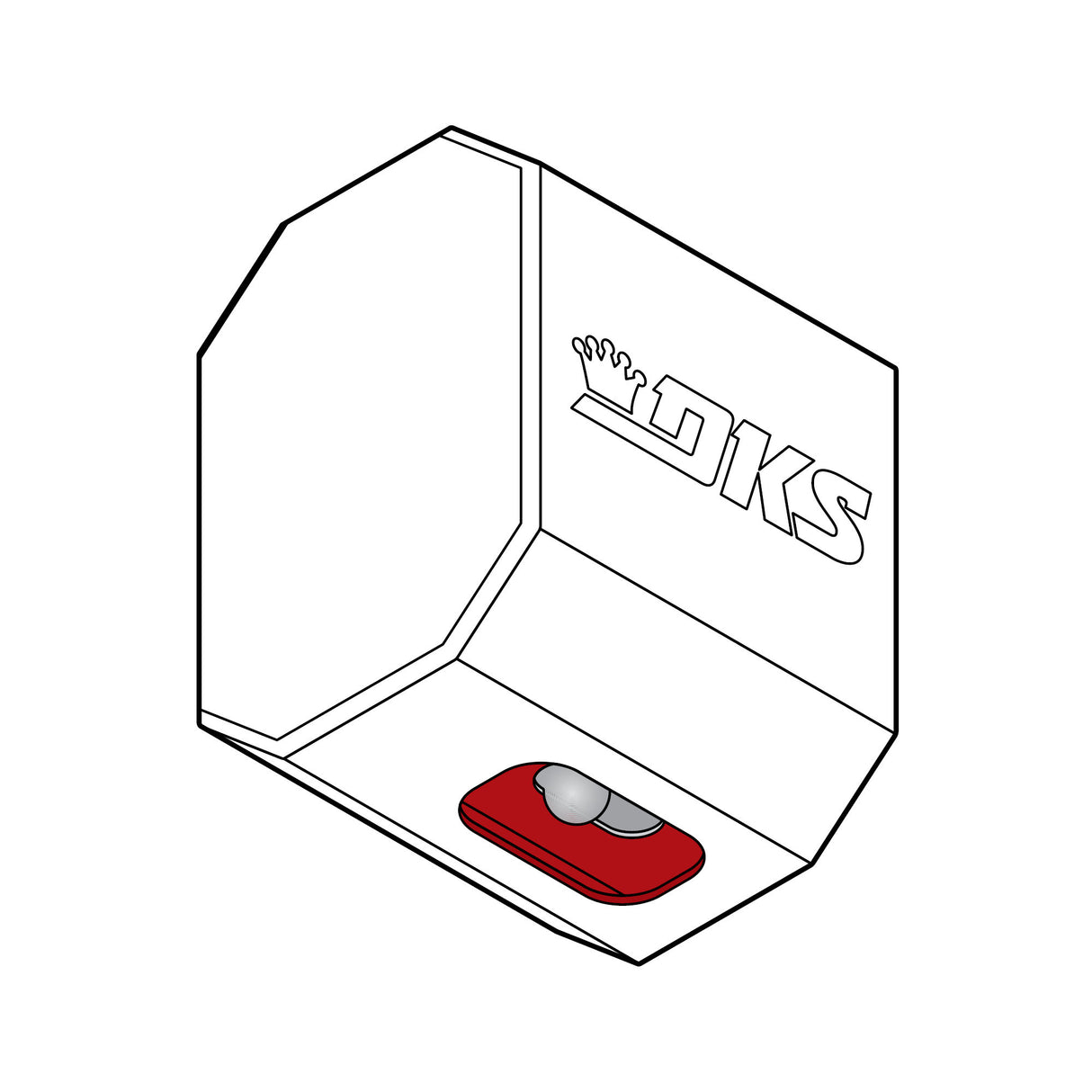 Doorking 1601-208 End Cap with Spring Lock, spring lock is highlighted