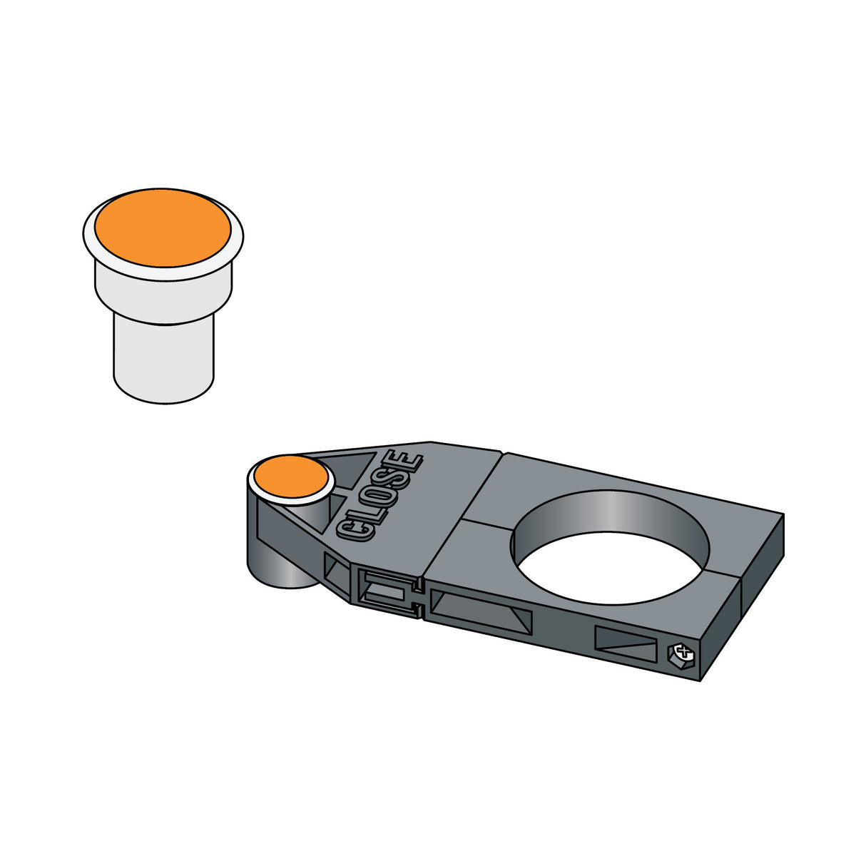 Doorking 1601-261 Switch Magnetic Sensor (Orange)