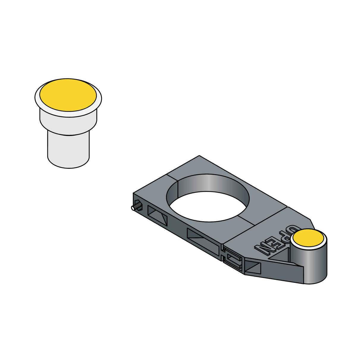 Doorking 1601-263 Magnetic Switch Sensor (Recessed Yellow)