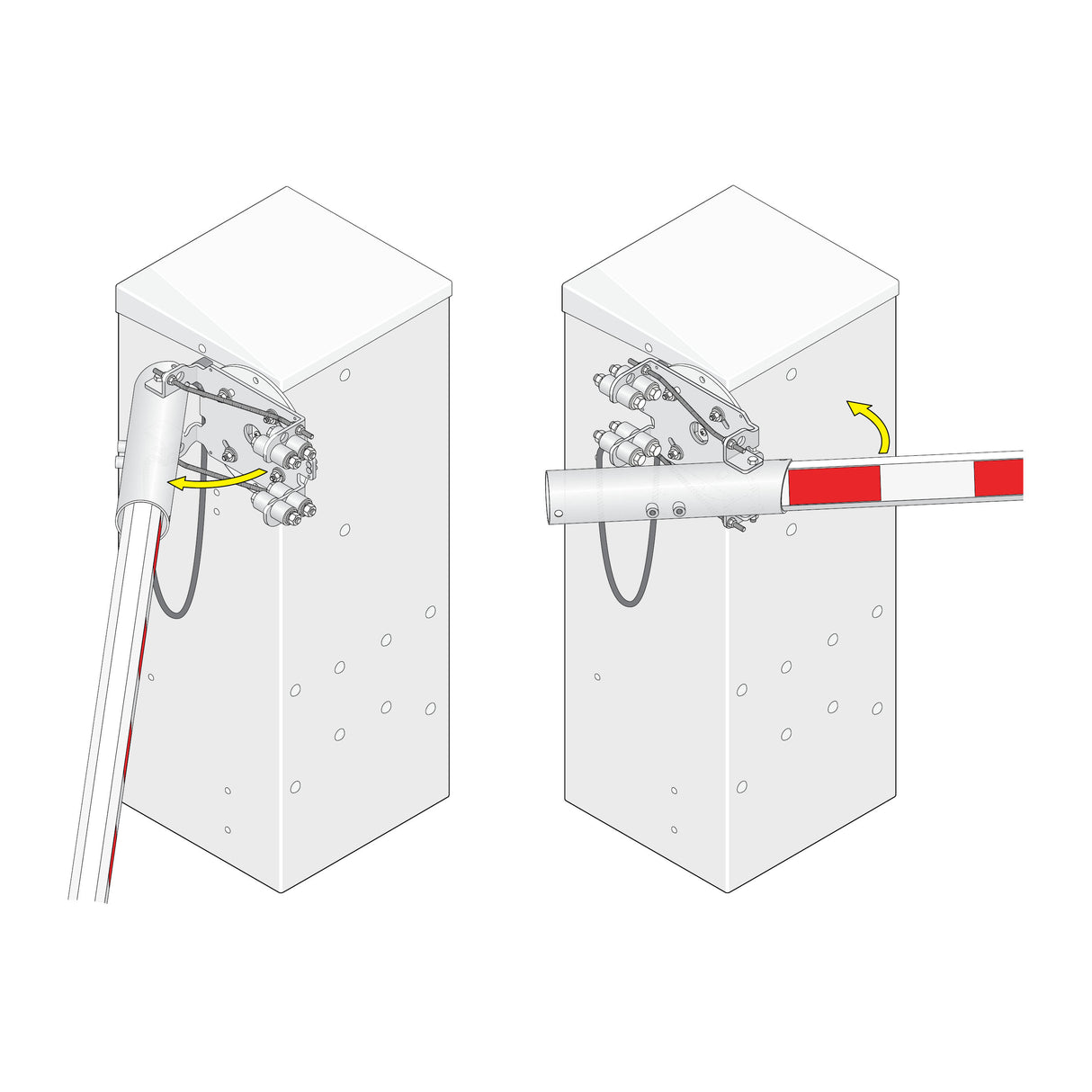 Doorking 1601-295 Break-Away Arm Kit, installation illustration