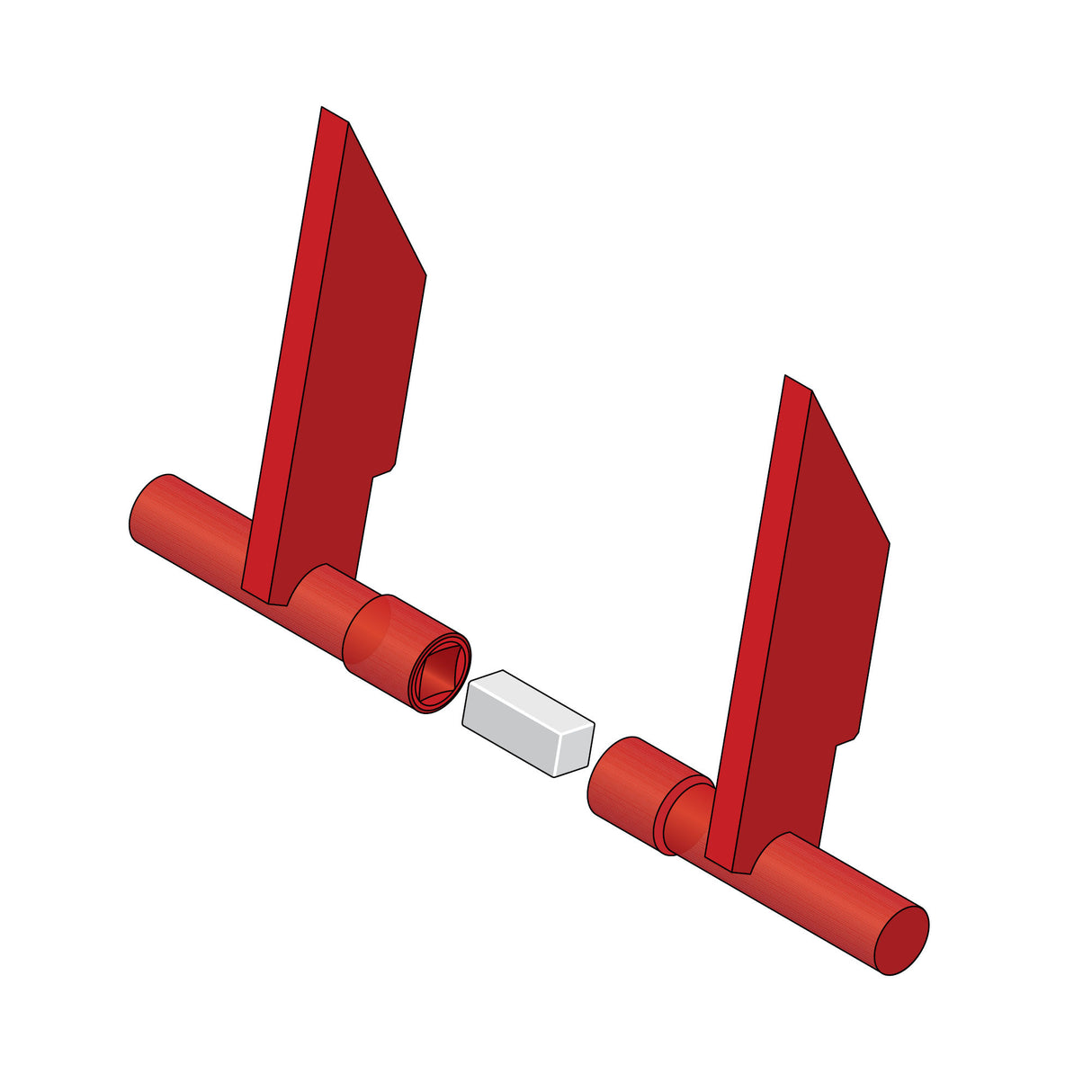 DoorKing 1603-057 Square Link for Traffic Spikes, shown installed with spikes
