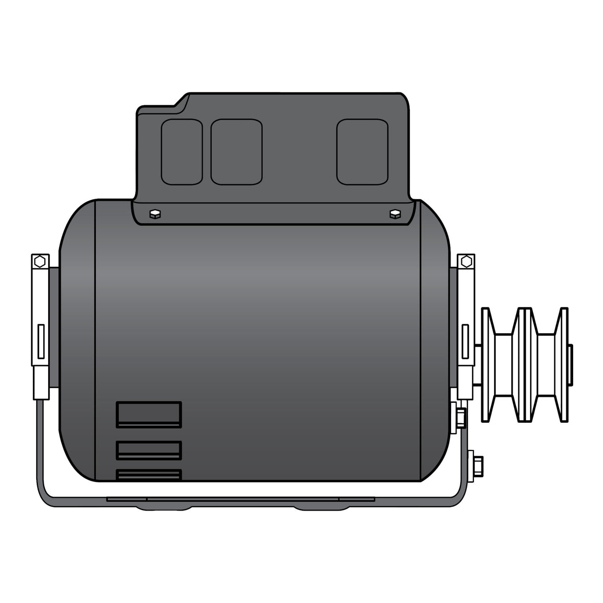 DoorKing 2600-384 Bi-Pulley Motor Assembly - 1HP