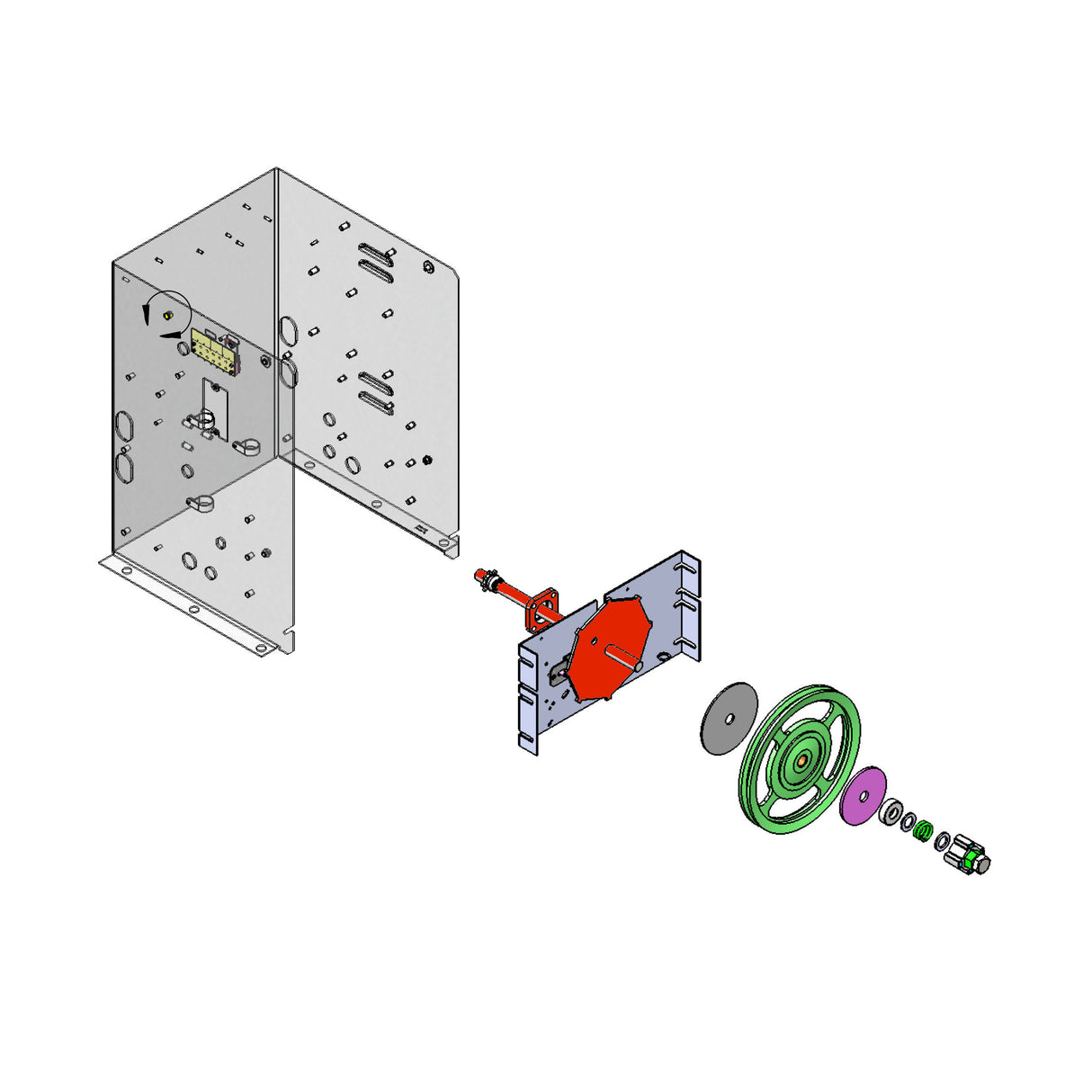 Doorking 2600-904 Main Shaft for 9150 Slide Gate, parts diagram elitegates