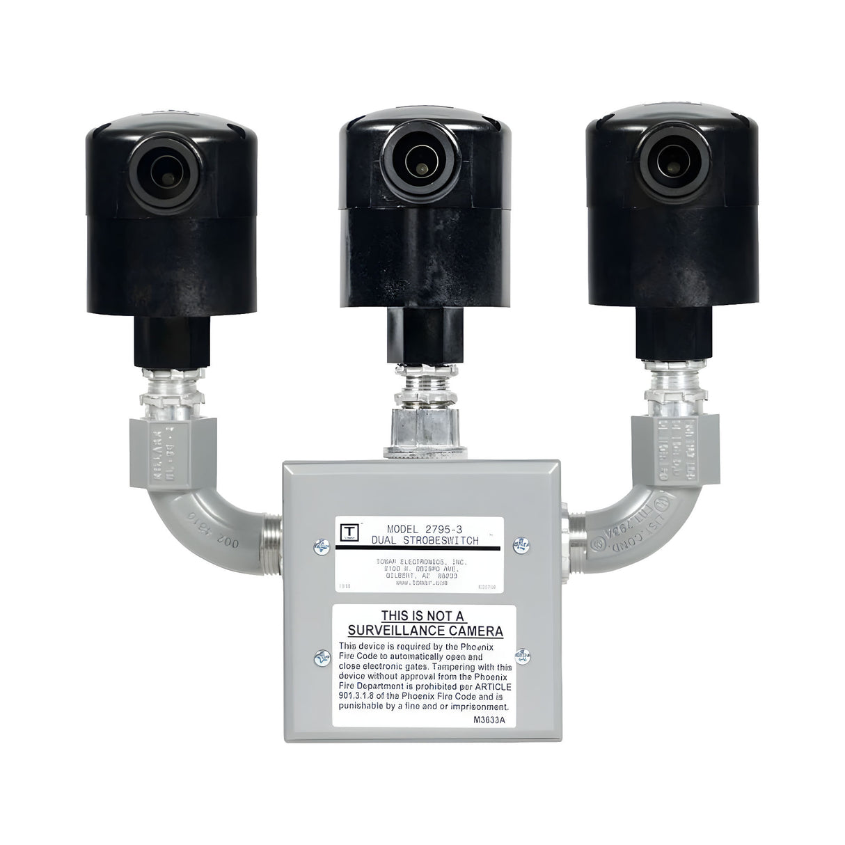 Tomar 2795-3 triple -Zone Strobeswitch, front view, shown without power supply