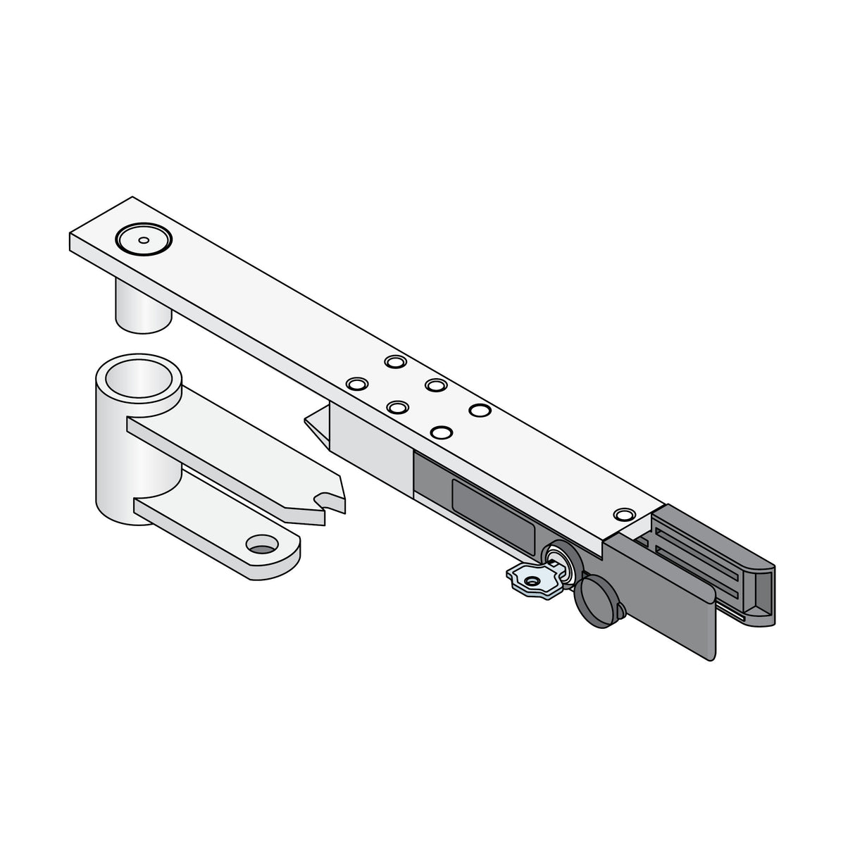 Doorking 6400-152 Crank Lock Assembly Kit, illustration