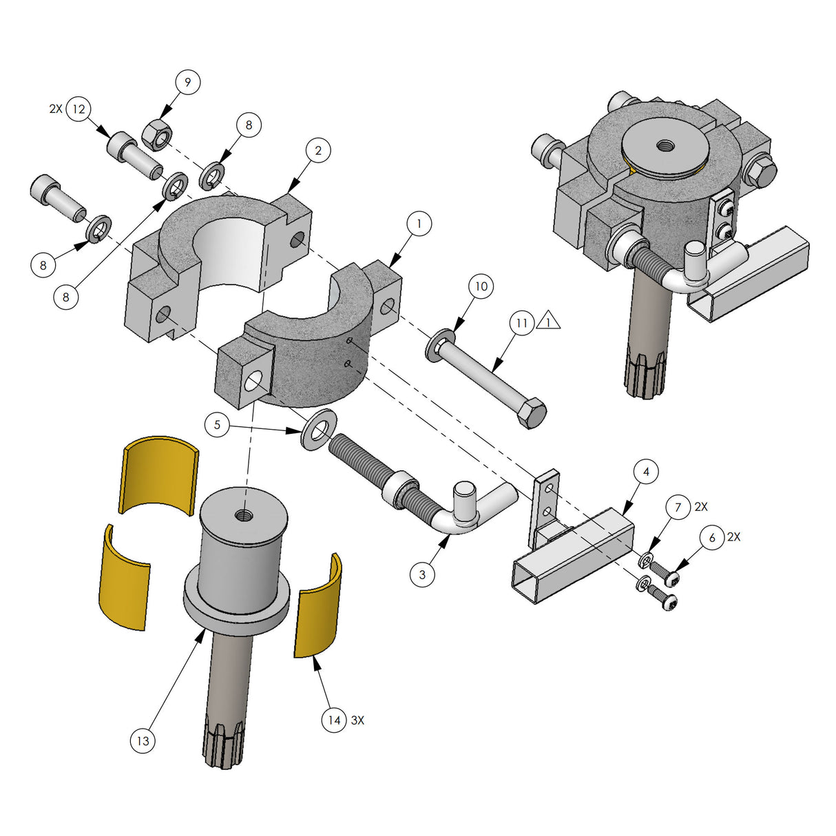 DoorKing 6500-400 Hub Assembly for 6500 Operator 1/2 HP, parts breakdown