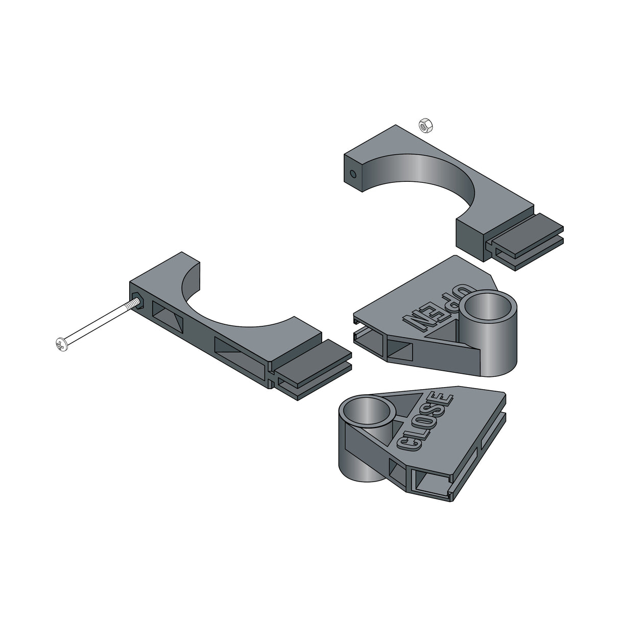 Doorking 6600-035 Limit Switch Holder for Single Sensor, full reversable assembly