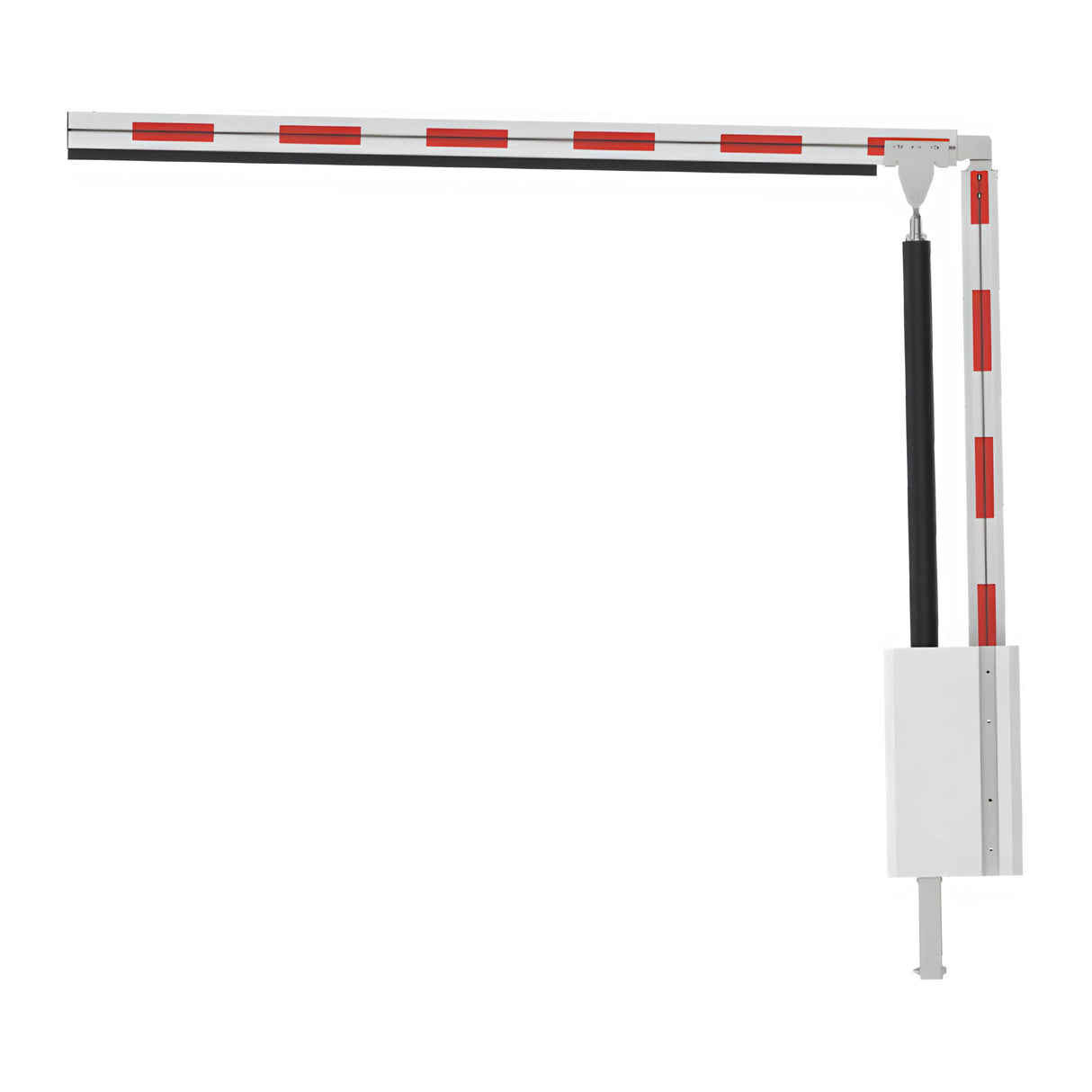 LiftMaster PBG24DC Barrier Arms Articulated, shown in the open position | Elitegates.net