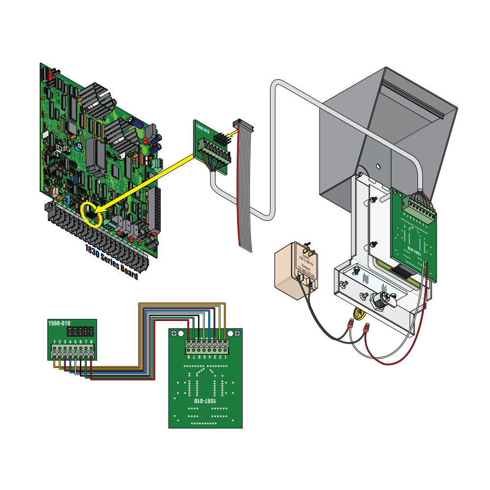 Doorking 1598-010 Secondary Keypad Board, installation illustration