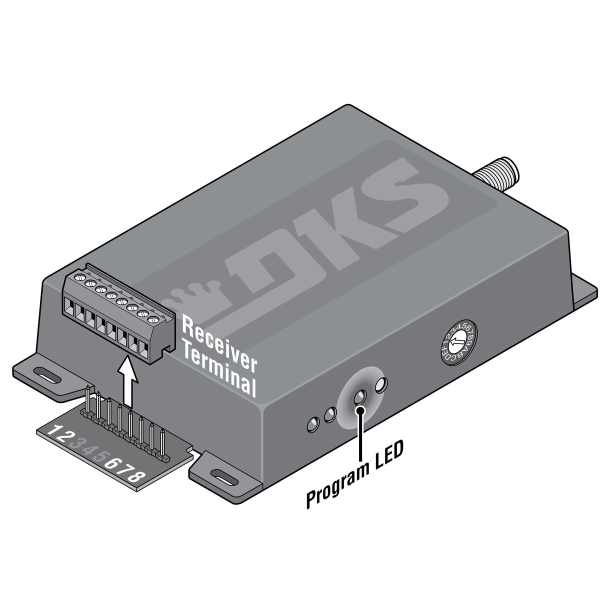 Doorking 8040-080 RF Gate Receiver illustration
