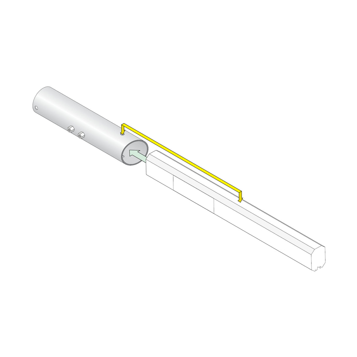 Doorking 1601-206 Arm Sleeve, installation illustration