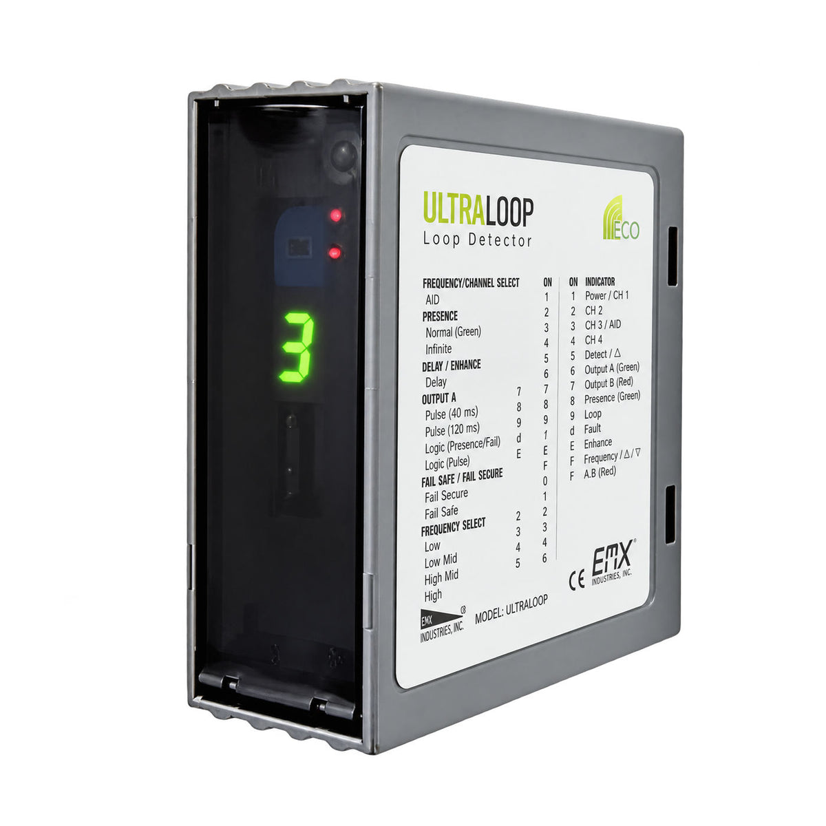 EMX ULTRA-MVP-2 Dual Channel Vehicle Loop Detector, front cover closed | Elitegates.net