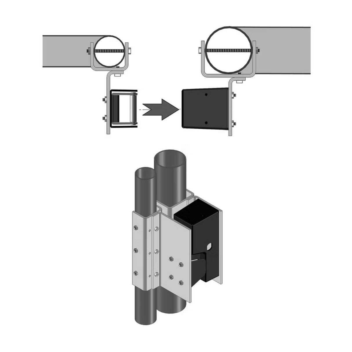 Securitron FMK-SL Mounting Bracket for GL1 lock, Slide Gates