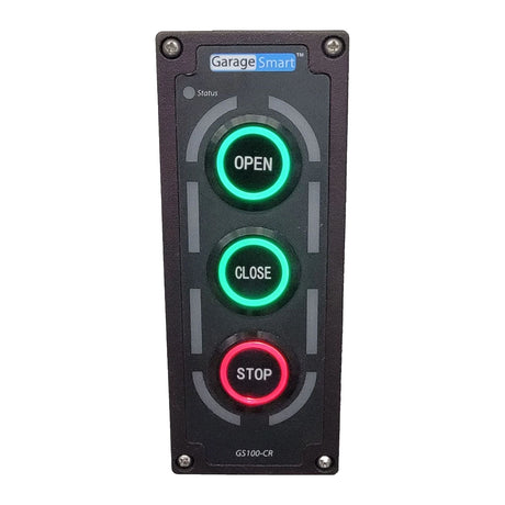 GarageSmart GS100-CR WiFi Smart 3-Button Station (front facing picture)