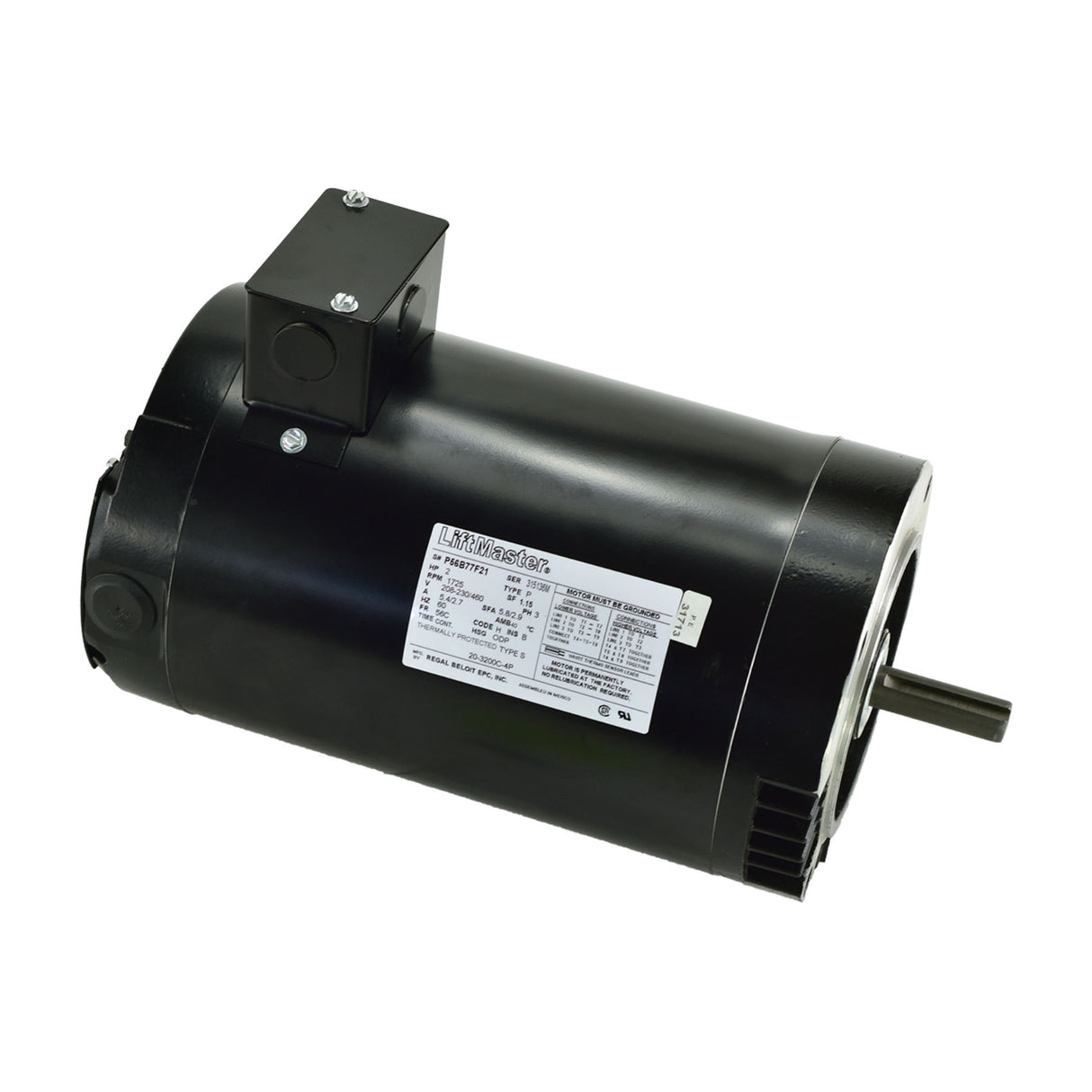 LiftMaster K20-3200C4P Motor 2 HP 230/460V 3PH CF | Elitegates.net