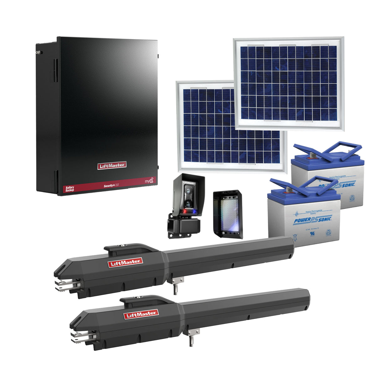 Liftmaster LA500XL20W Dual Automatic Solar Swing Gate Opener