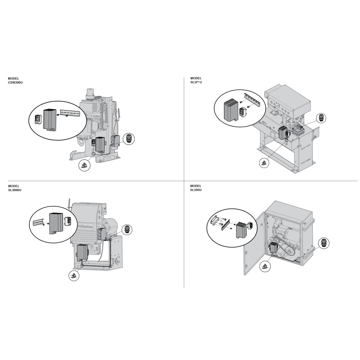 Liftmaster HTRNB Heater Kit installation illustration