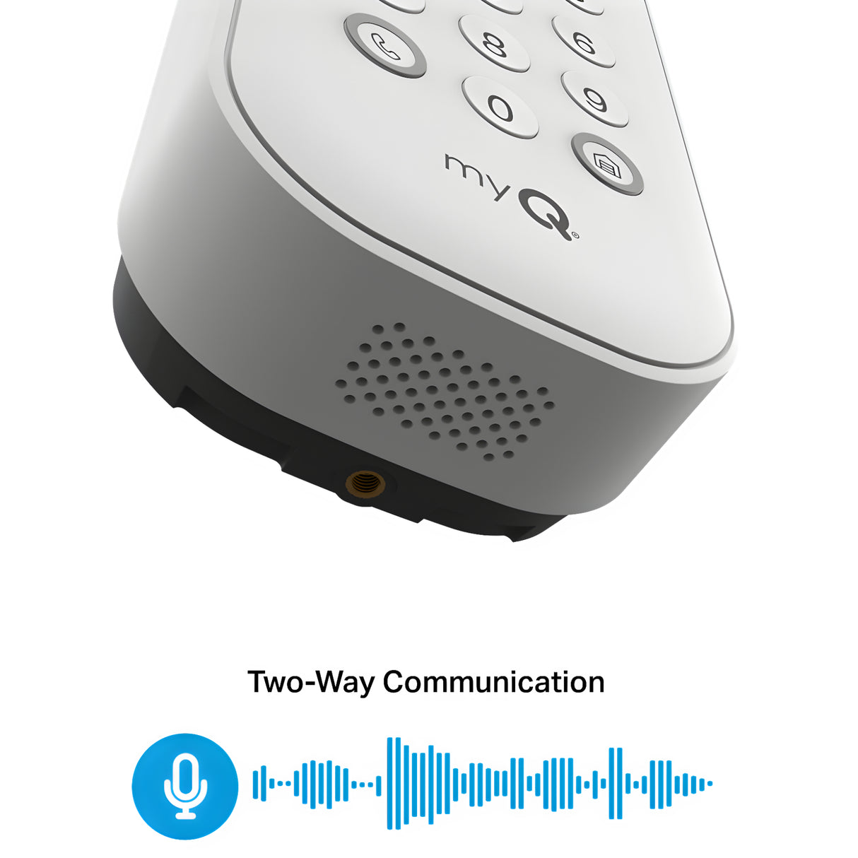 Liftmaster VKP1-LM showing bottom of the intercom focusing on the speaker