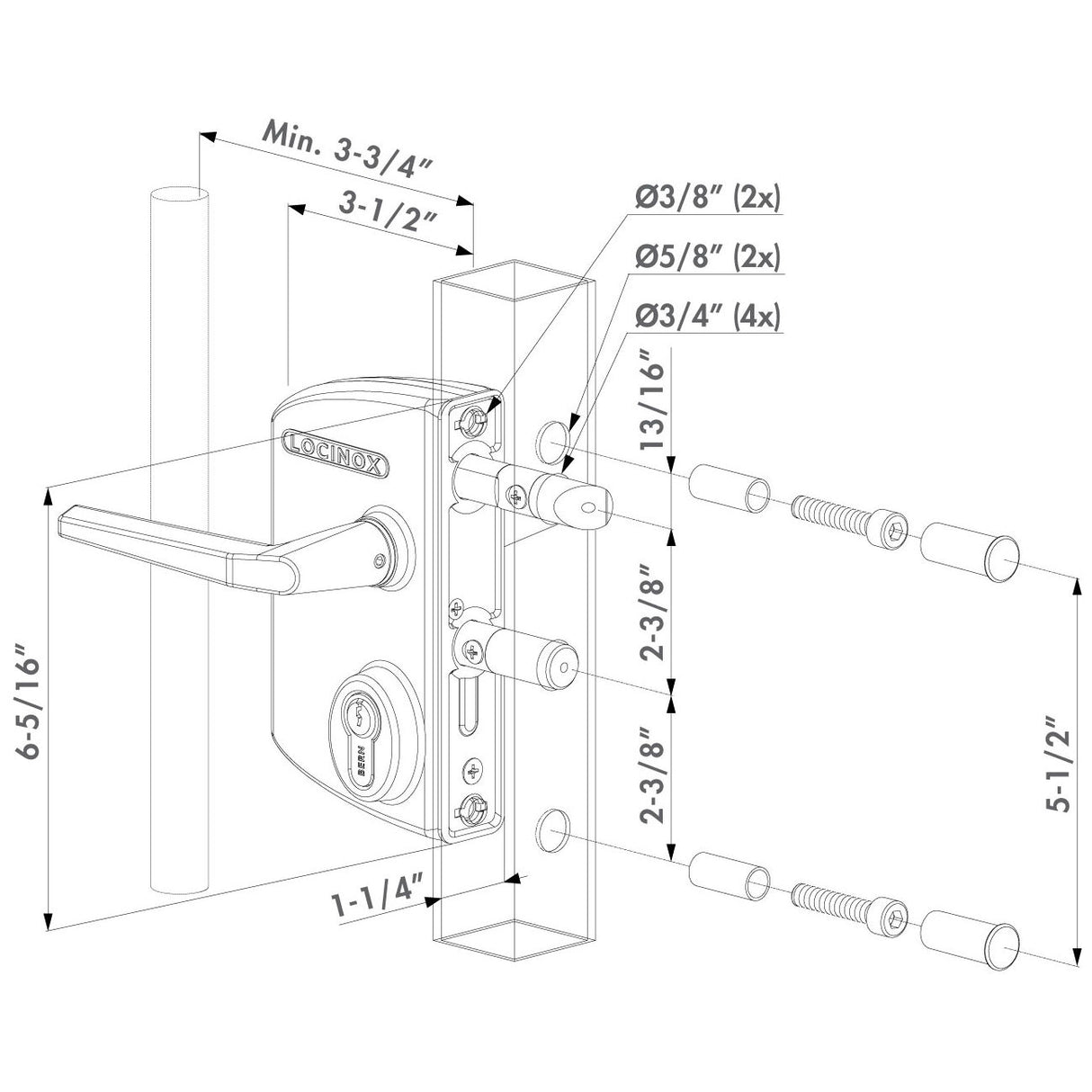 Locinox LAKQU2 Dimensions