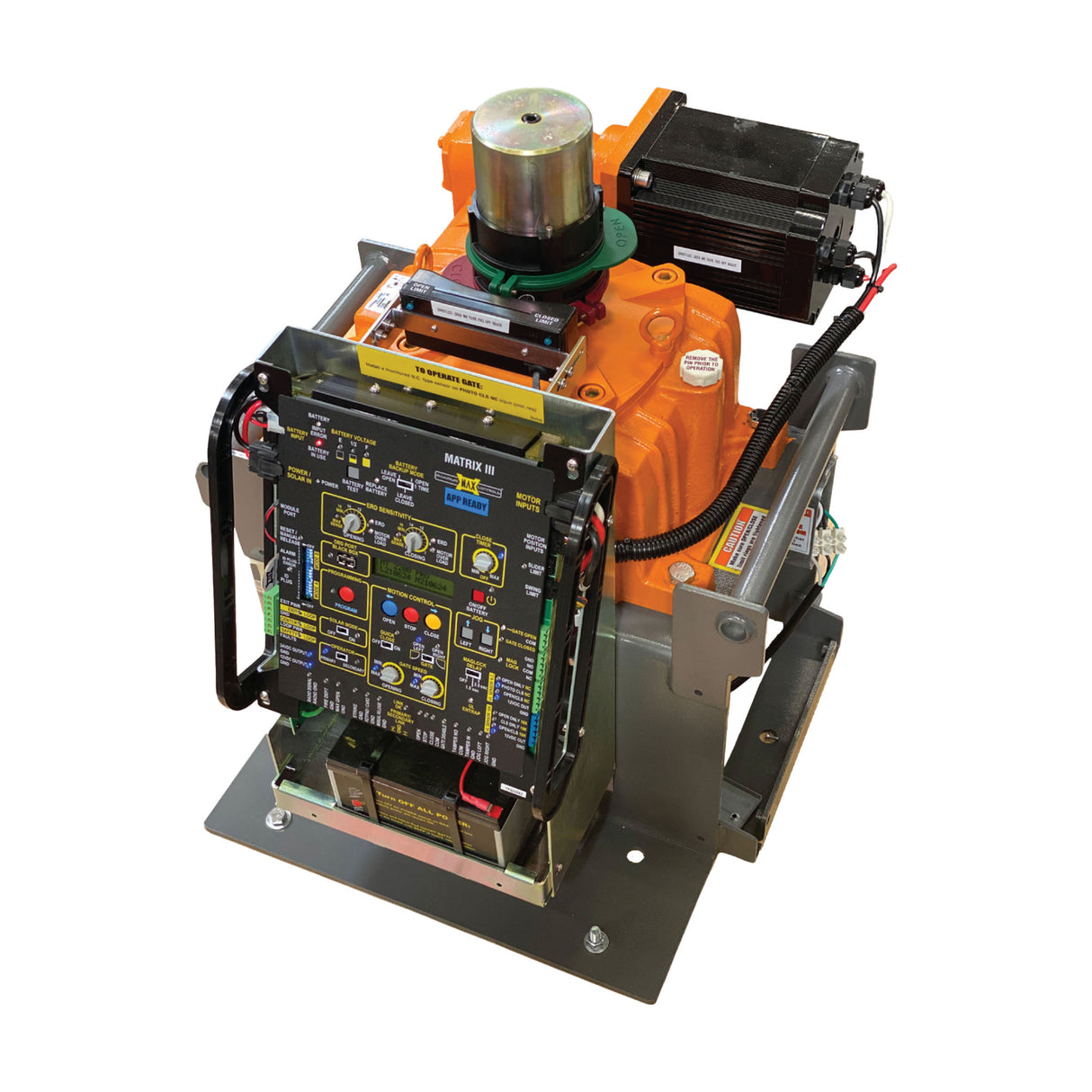Maximum Controls Megatron Tank Swing Gate Operator, shown without a cover