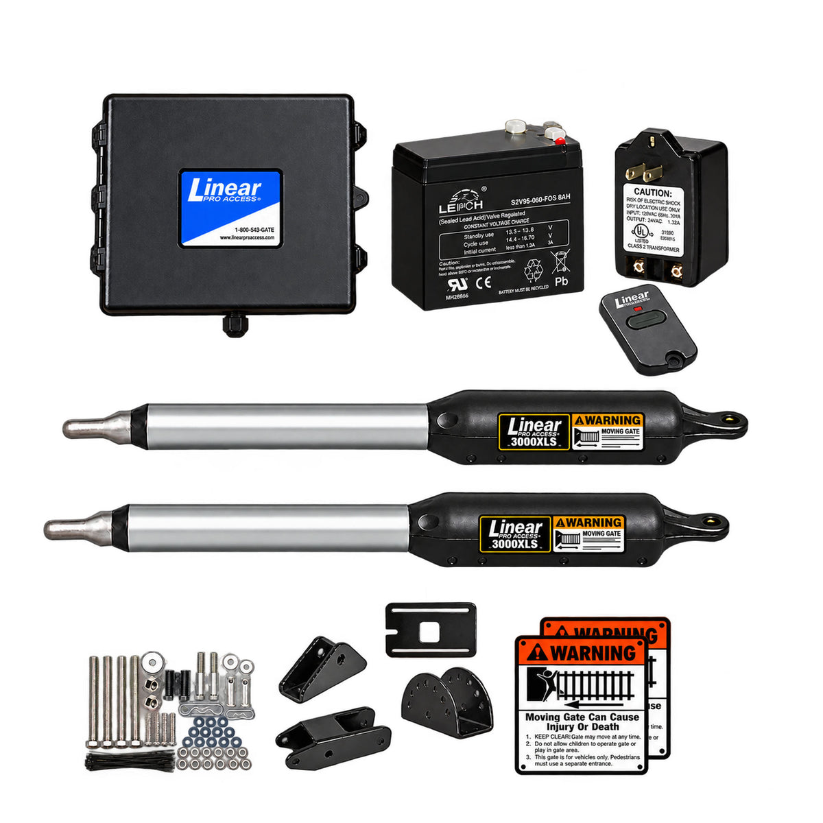 Linear PRO-SW3000XLS Dual Swing Gate Operator Kit | Elitegates.net