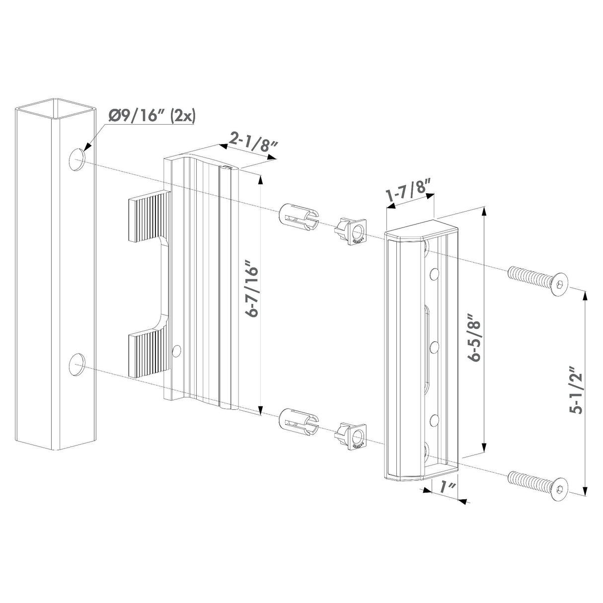 SAKLQF2-ALUM Dimensions