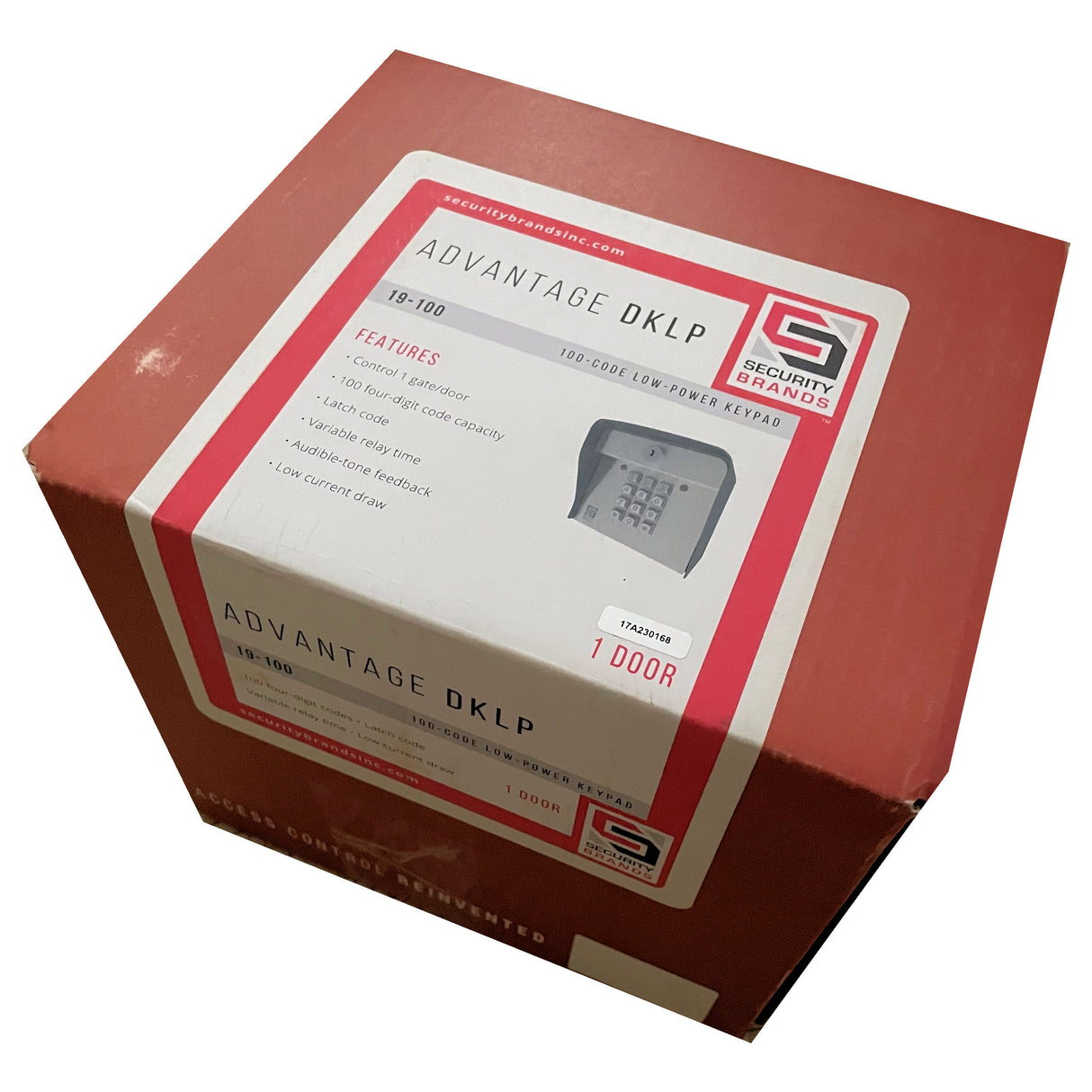 Security Brands 19-100 DKLP Gate Keypad shown in its box
