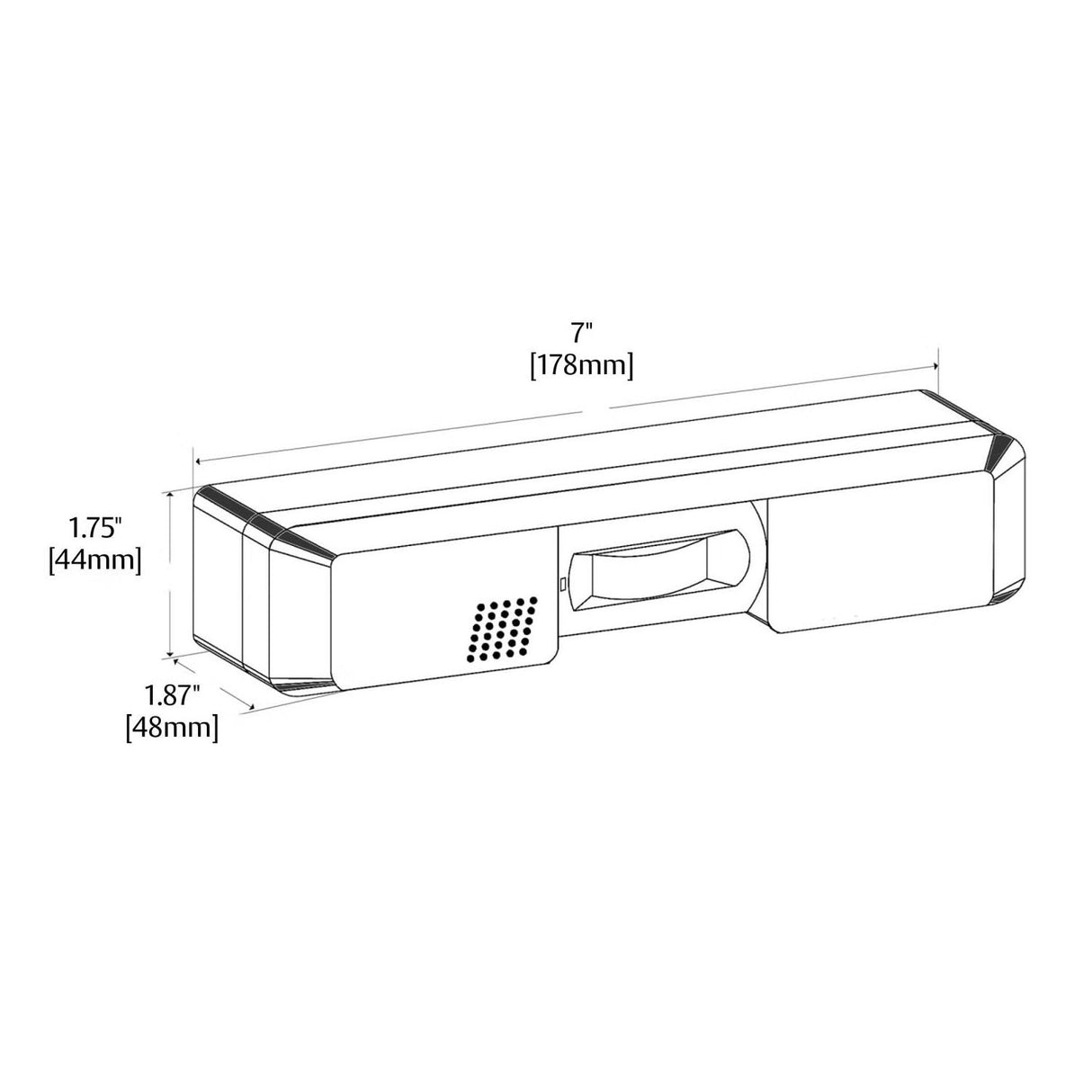 Securitron XMS2 Exit Motion Sensor, dimensions