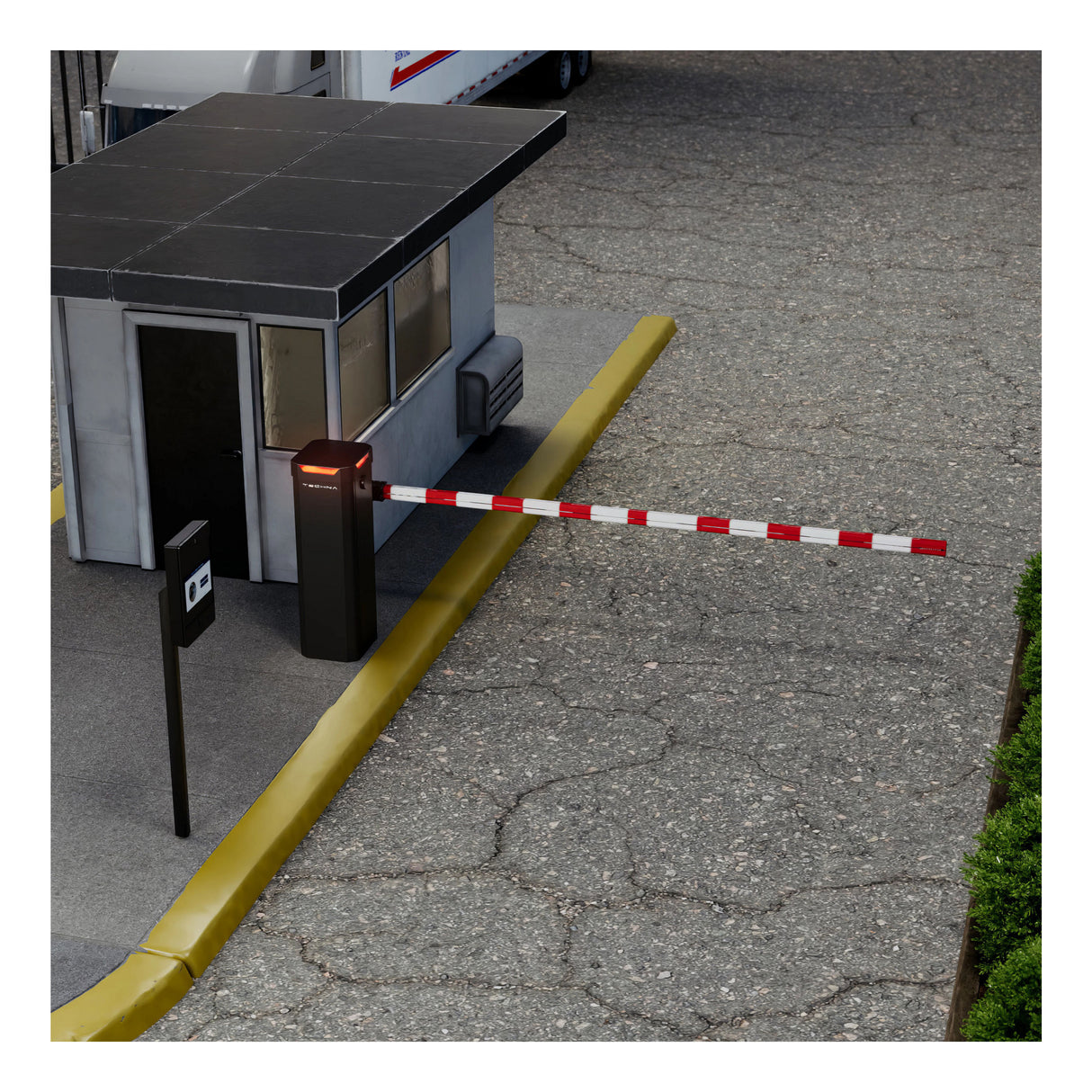 LiftMaster TECHNA CBG24DC Barrier Operator, single lane with guard shack