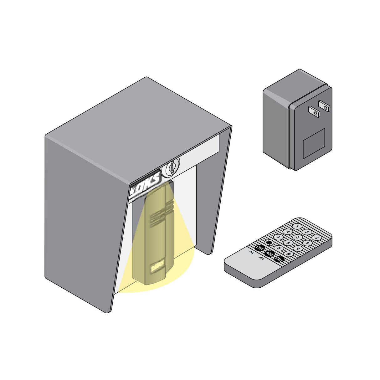 Doorking 1524-080 Proximity Card Reader Kit, illustration