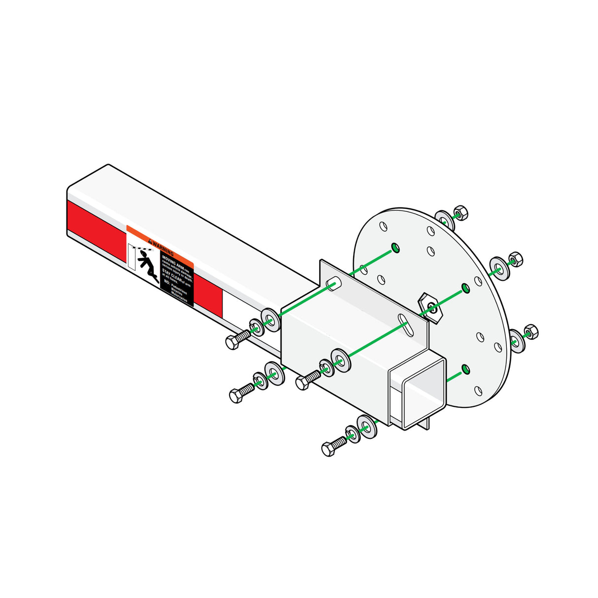 Doorking 1601-241 Kit de montaje de brazo de plástico estándar