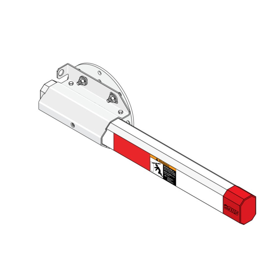 Doorking 1601-567 Octagonal Aluminum Arm, shown with hardware