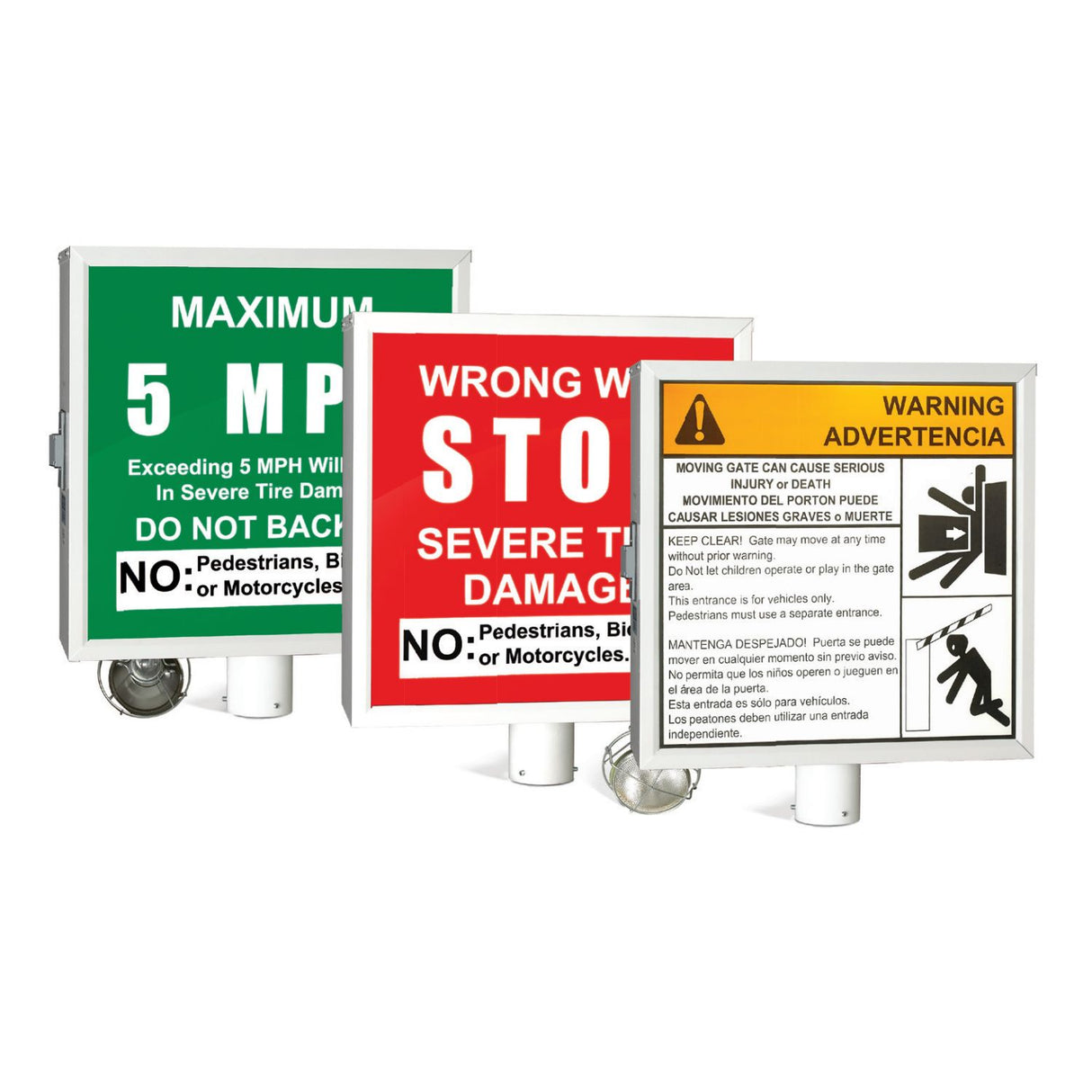 Señal de advertencia de control de tráfico iluminada Doorking 1615-082 (español)