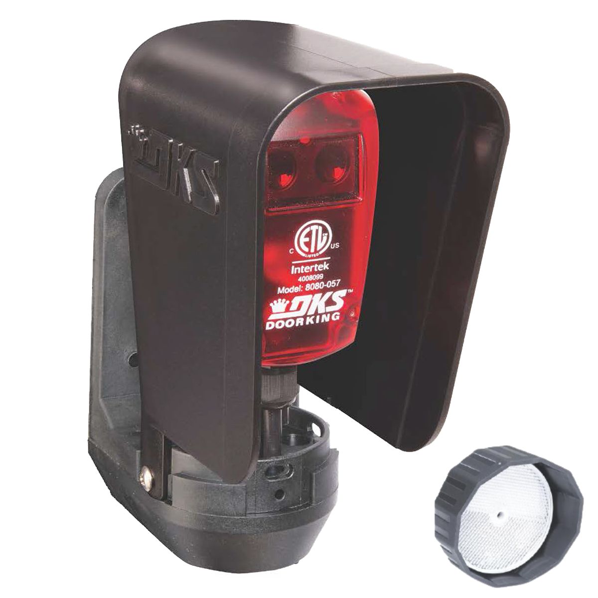 Doorking 8080-060 Monitored Photoeye shown with reflector