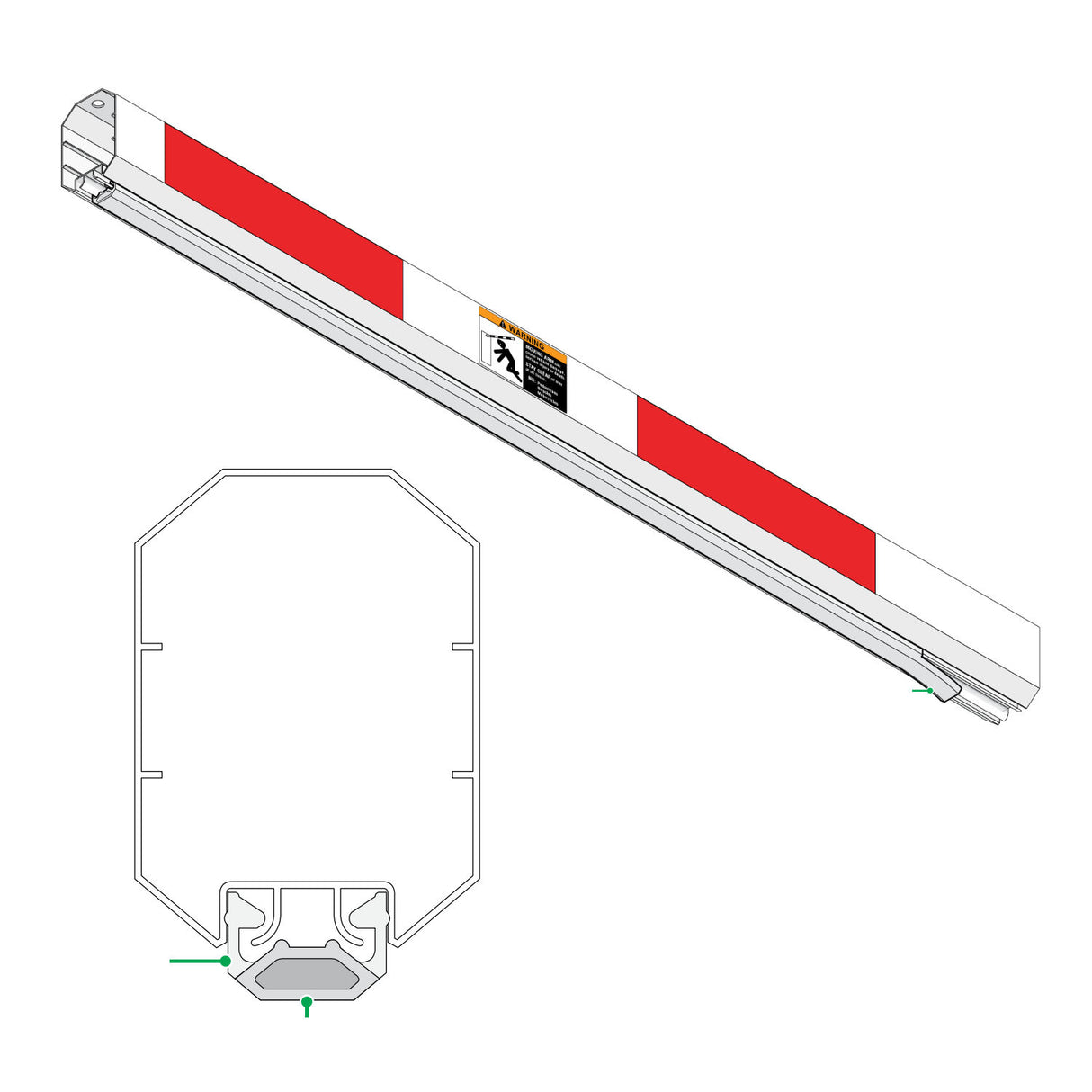 DoorKing 8080-089 Octagonal Arm Rubber Bumper - 13ft | Elitegates.net