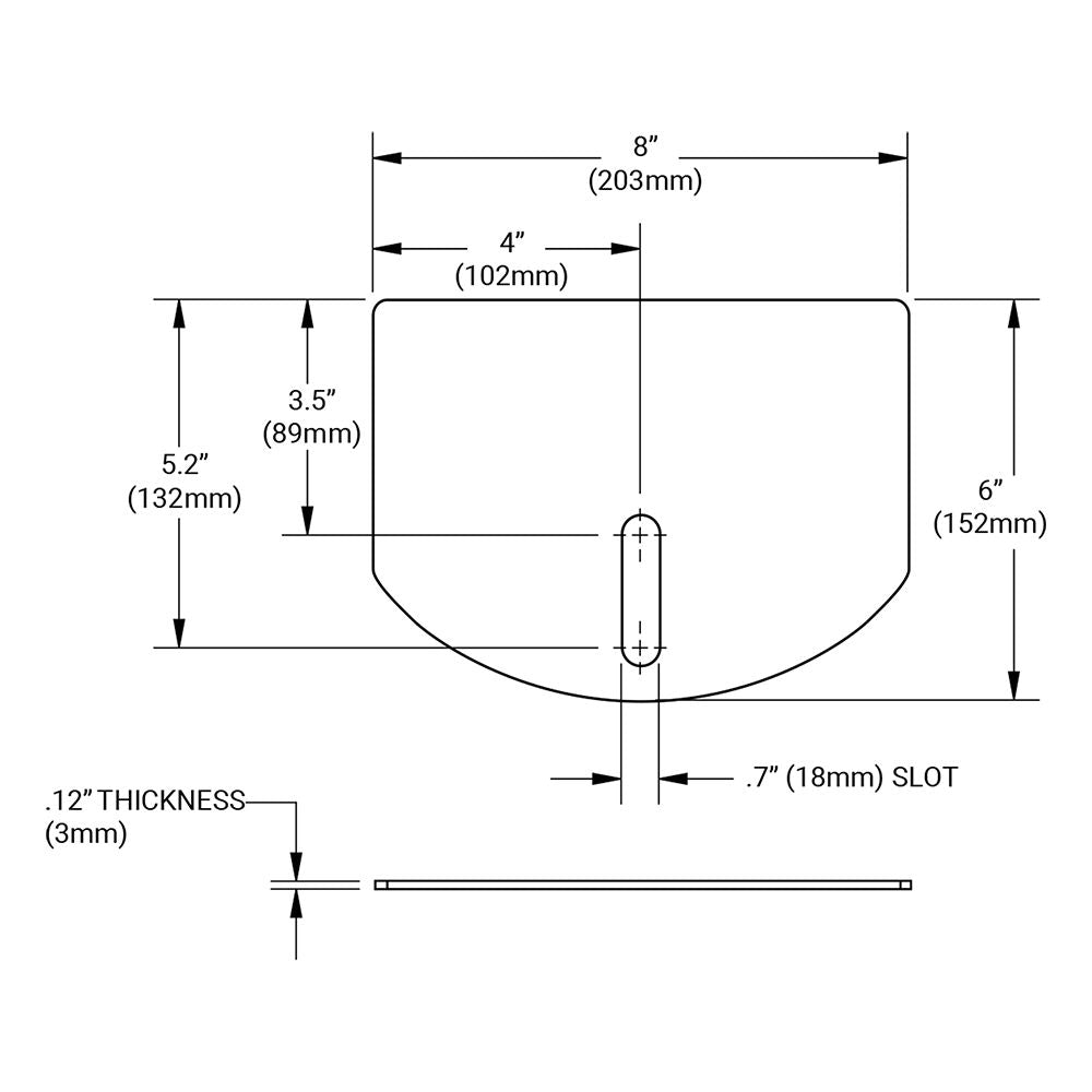 D&D CI2160 Carriage Plates 6" Dimensions