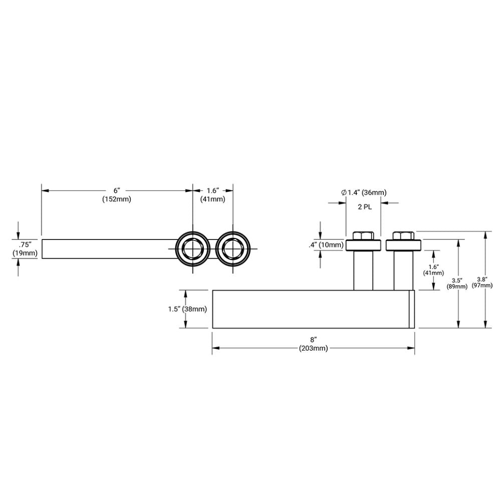 D&D CI2300 Gate Guide Assembly, dimensions