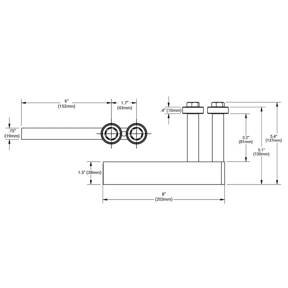 D&D CI2350 Gate Guide Extended Dimensions