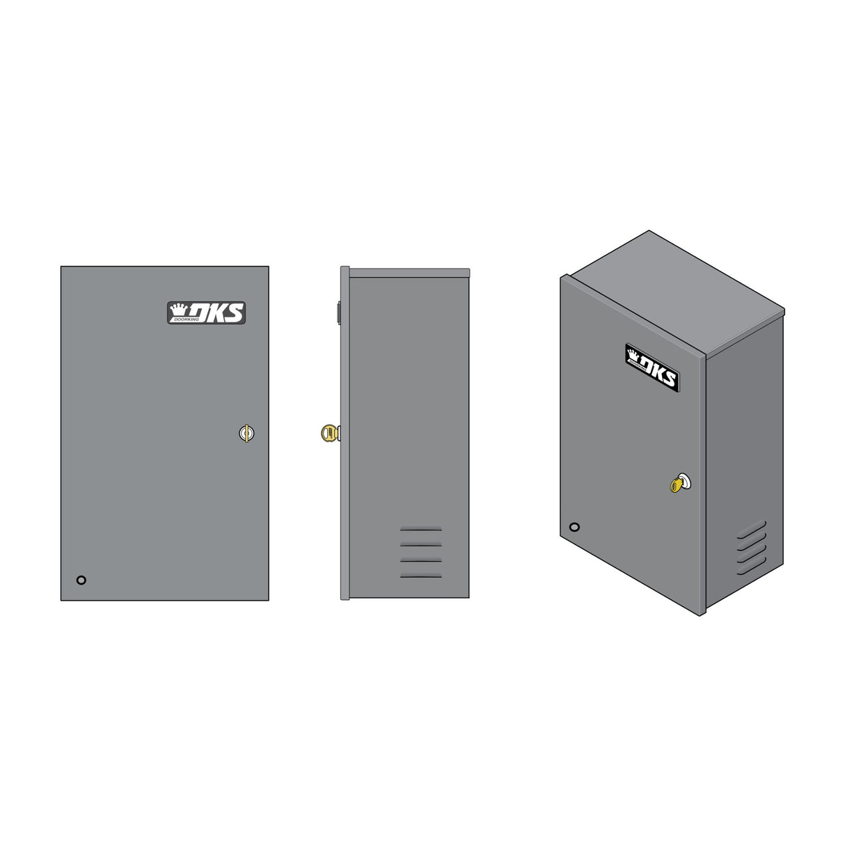 Doorking 1000-083 Inverter Battery Back Up shown from 3 angles
