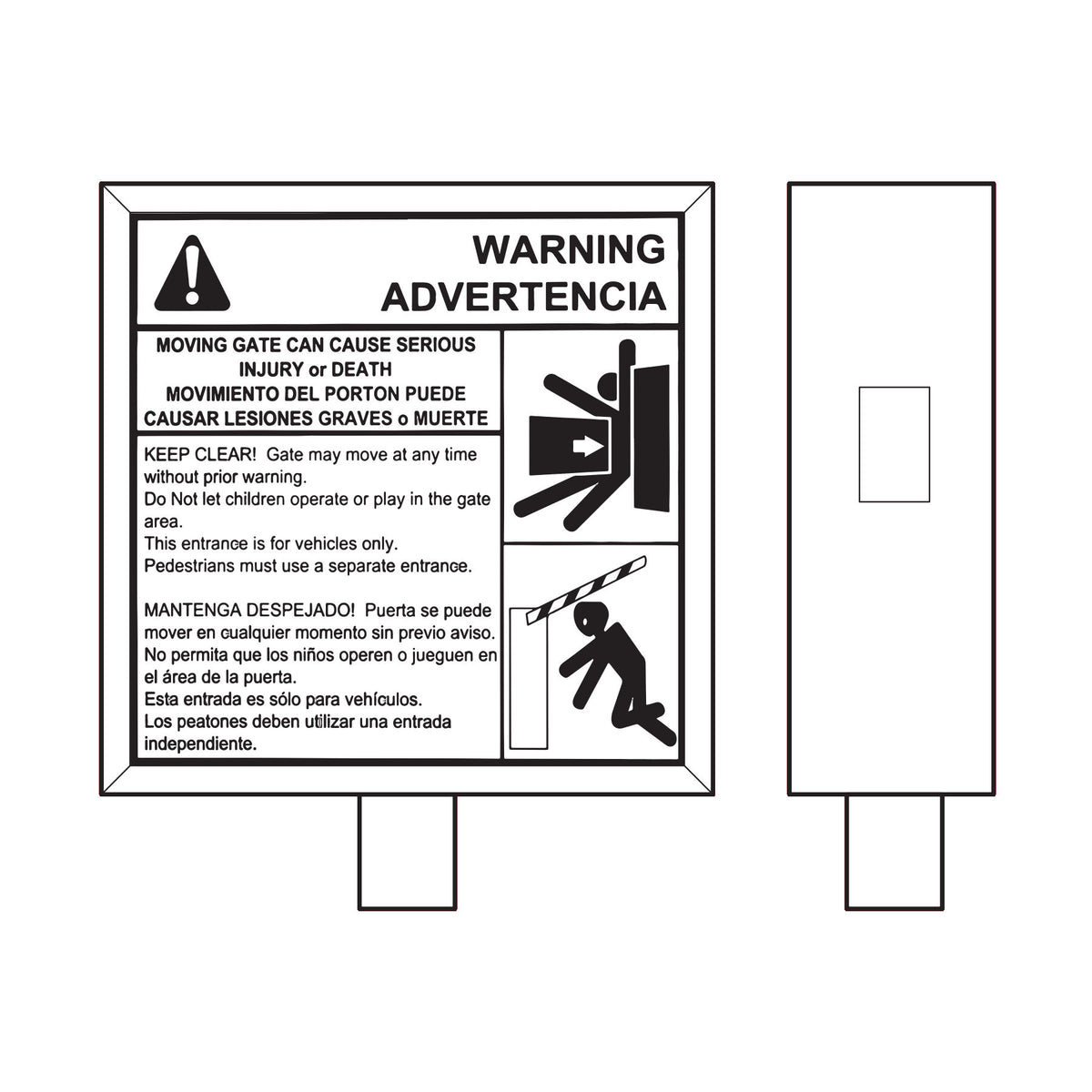 Doorking 1615082 Traffic Control Warning Sign Spanish