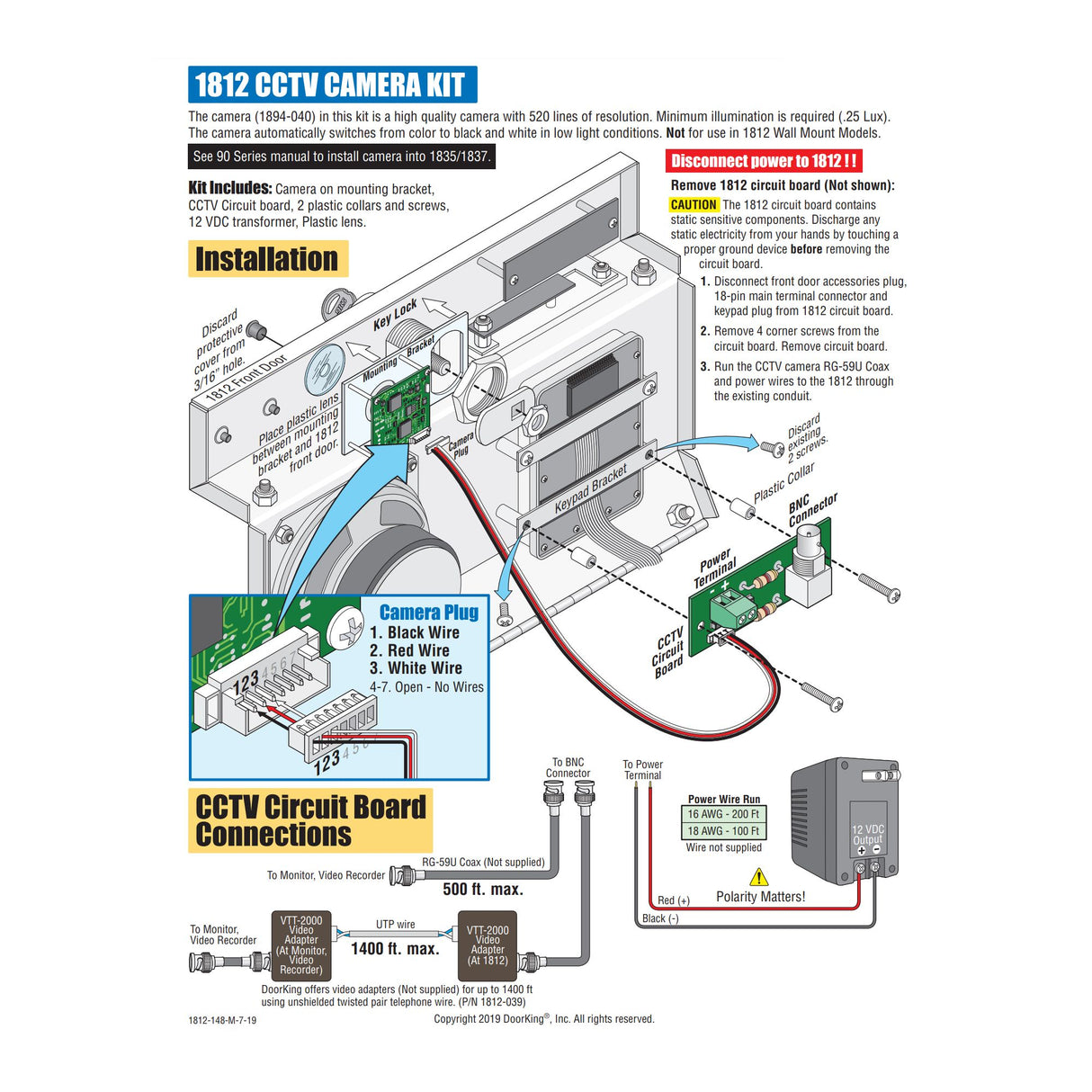 Doorking 1812-145 installation illustration