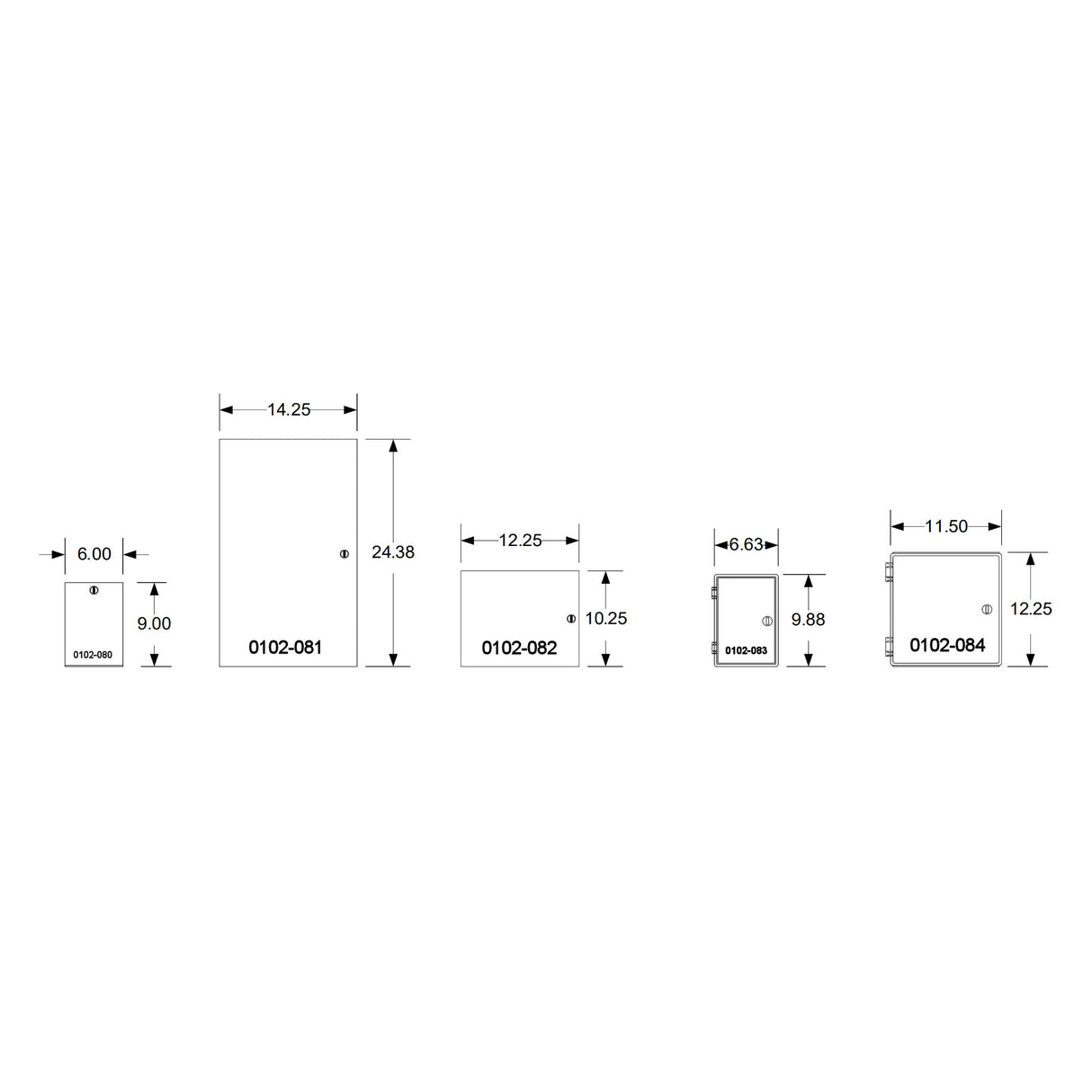 DoorKing Lockable Utility Box, dimensions