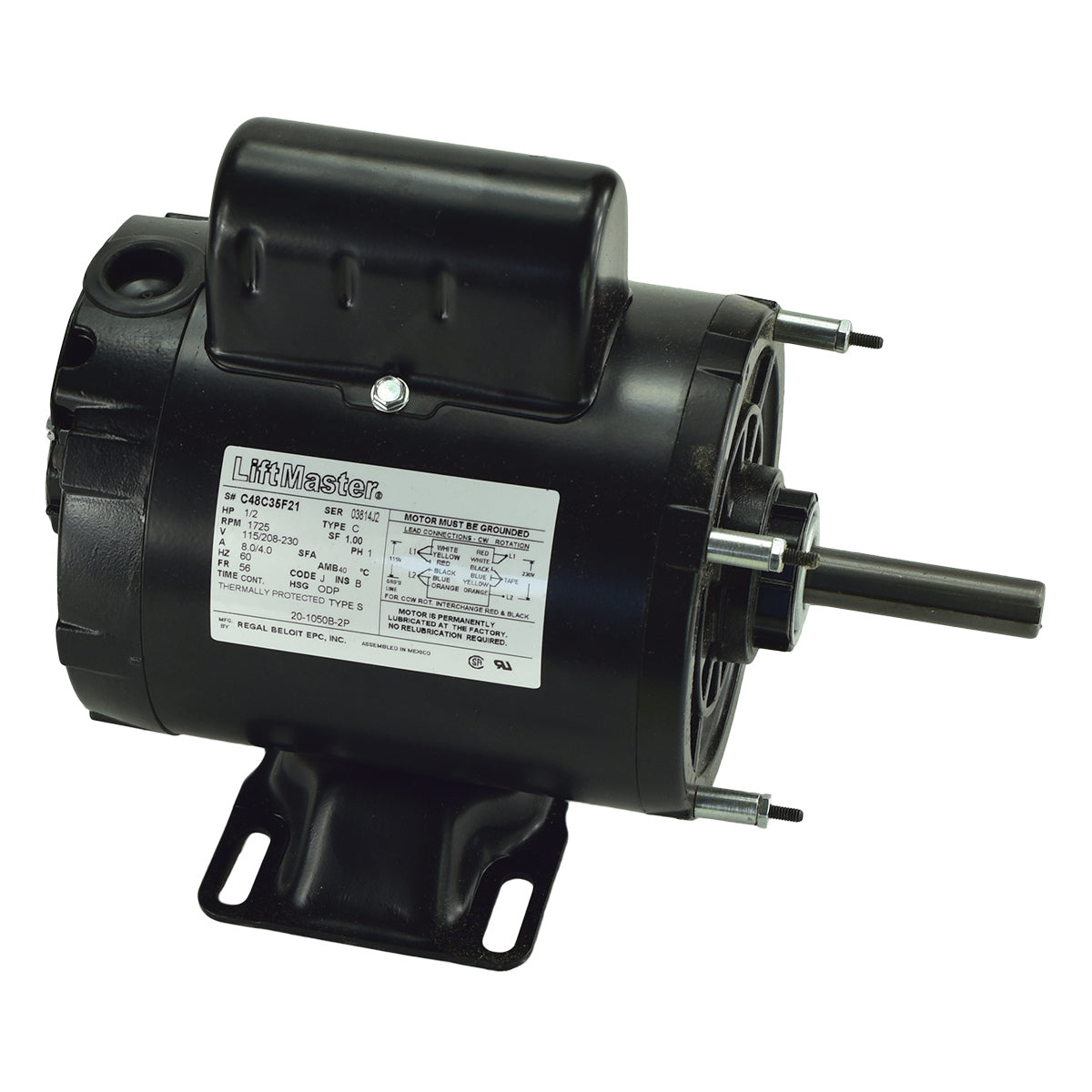 Liftmaster K20-1050B-2P Motor for BG790, SL575GL - 1/2HP