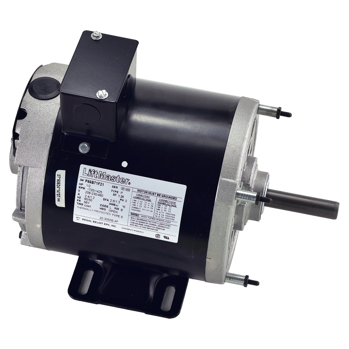 Liftmaster K20-3050B-4P-H24 Replacement Motor (1/2 HP) | Elitegates.net
