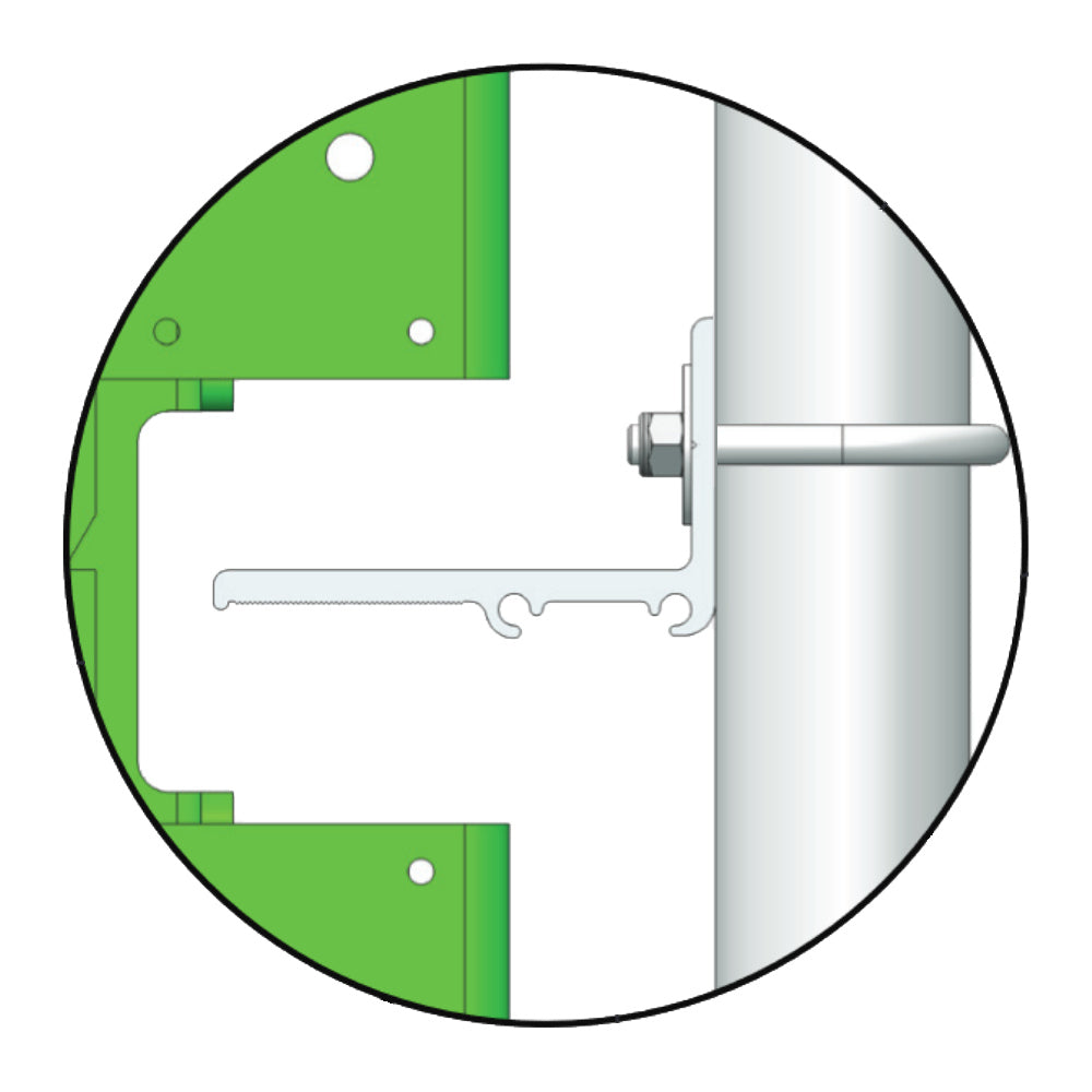 HySecurity MX3885 Aluminum Drive Rail Illustration