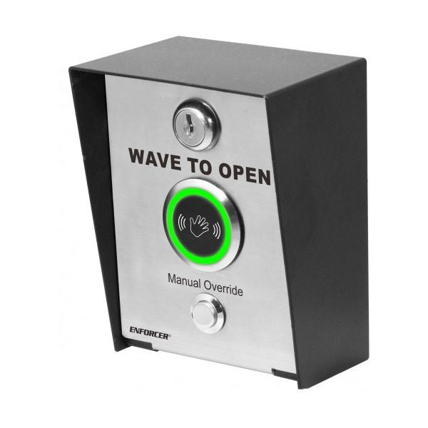 Seco-Larm SD-9963-KSGQ Post-Mount Wave-to-Open Exit Button (Green Color)