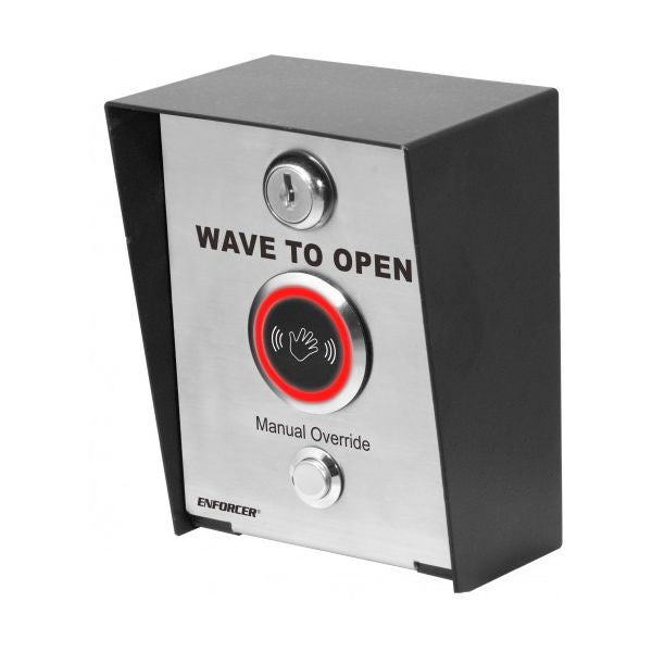 Seco-Larm SD-9963-KSGQ Post-Mount Wave-to-Open Exit Button (Red Color)