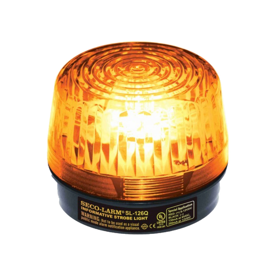 Seco Larm SL-126-A24Q/A Amber Strobe Light for Gates