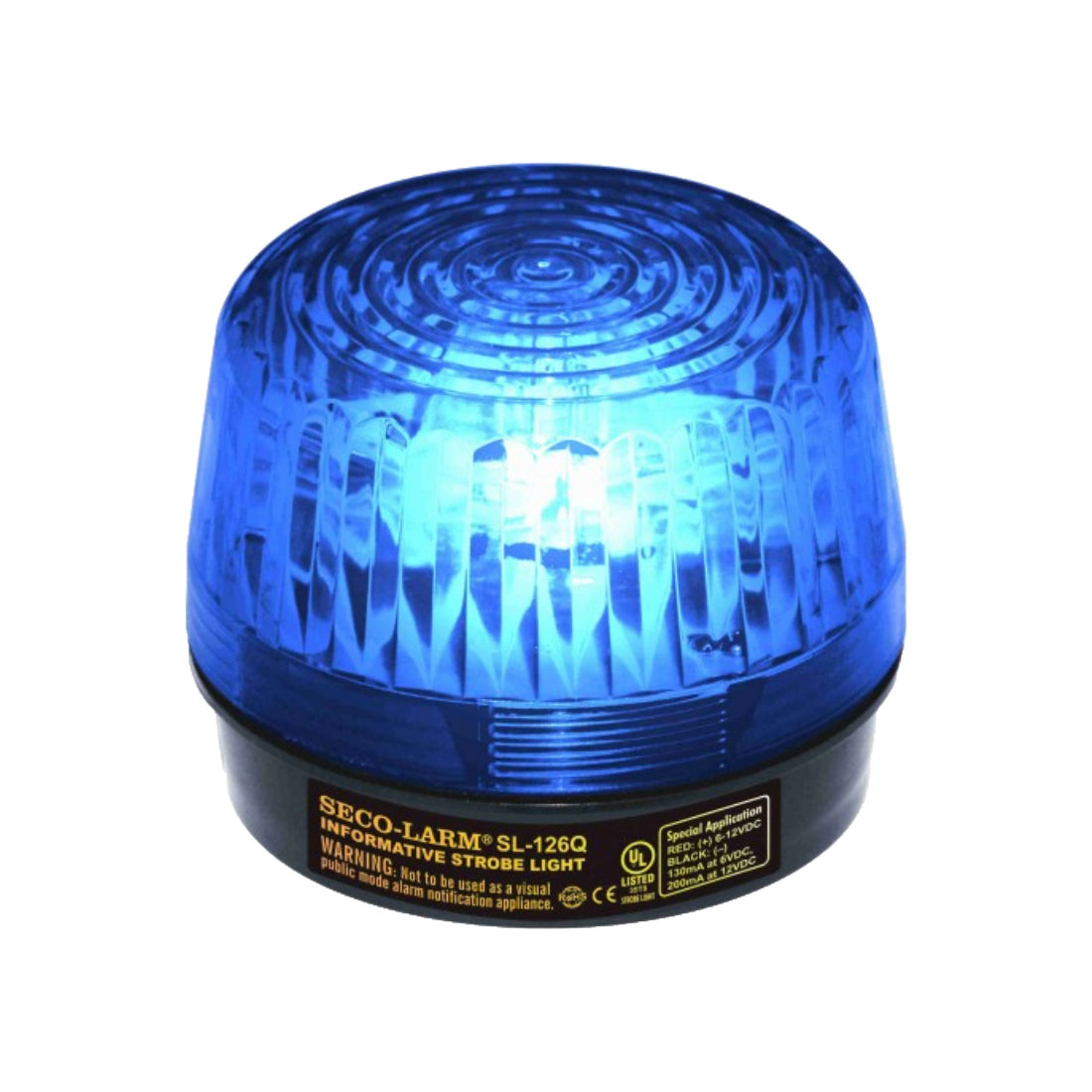 Seco Larm SL-126-A24Q/B Blue Strobe Light for Gates